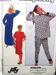 9354 SIMPLICITY JIFFY KNIT NIGHTGOWN 2 LENGTHS, PAJAMAS PATTERN  18-20 LARGE